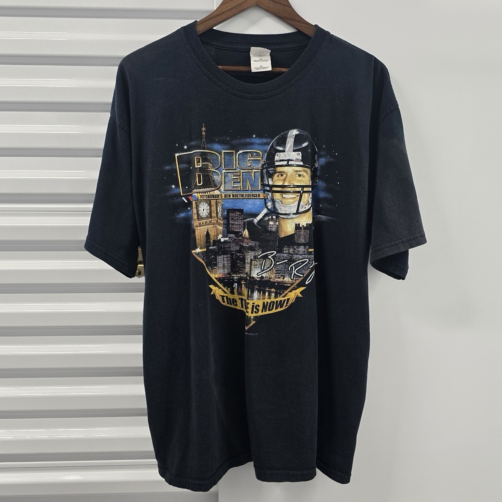 2004 Ben Roethlisberger Big Ben Pittsburgh Steelers Rookie Era T Shirt XL